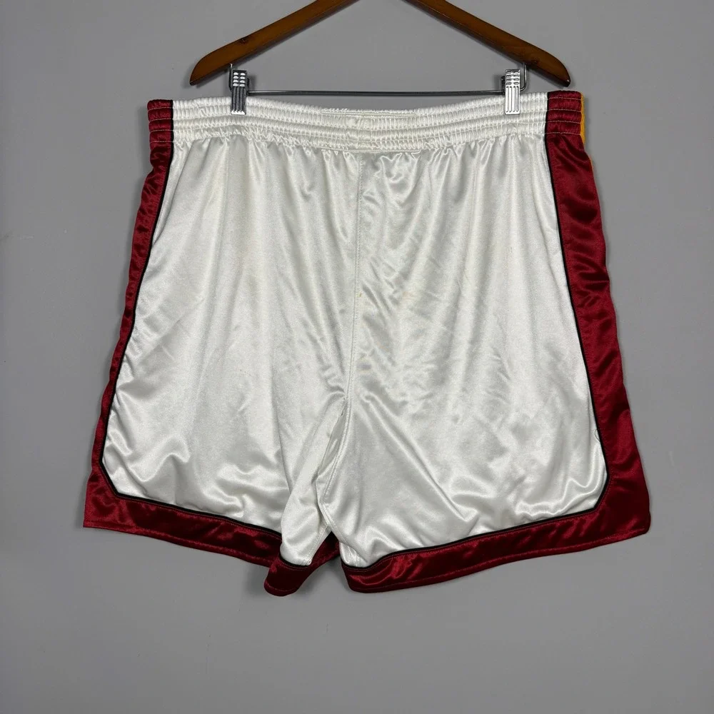 Adidas Miami Heat Basketball Shorts Mens Size 44 White Red Yellow Sportswear